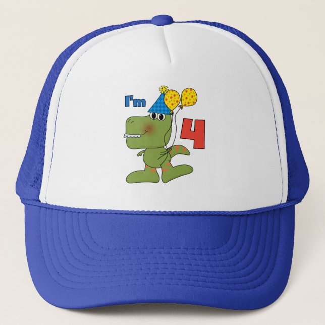 Casquette Little Dino 4th Birthday Tshirts et cadeaux (Devant)