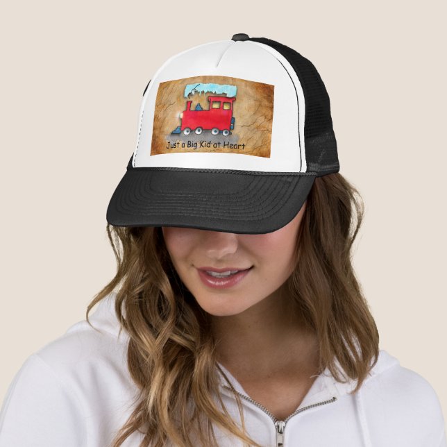 Casquette Little Red Train Art "Just a Big Kid at Heart" (En situation)