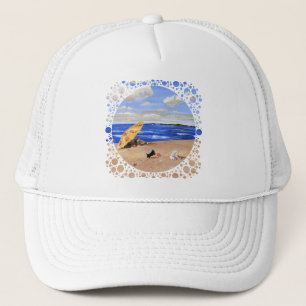 Casquette Little Scottie joue à la plage