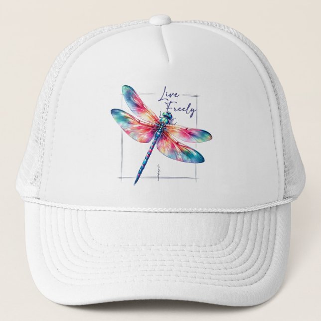 Casquette Live Freely - Dragonfly Colorful Inspirational (Devant)