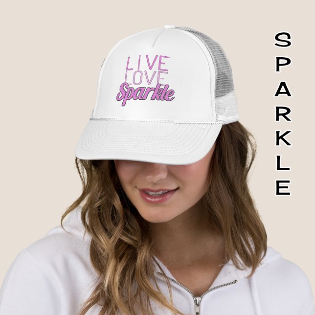 Casquette Live Love Sparkle rose parties scintillant effet t (Créateur téléchargé)