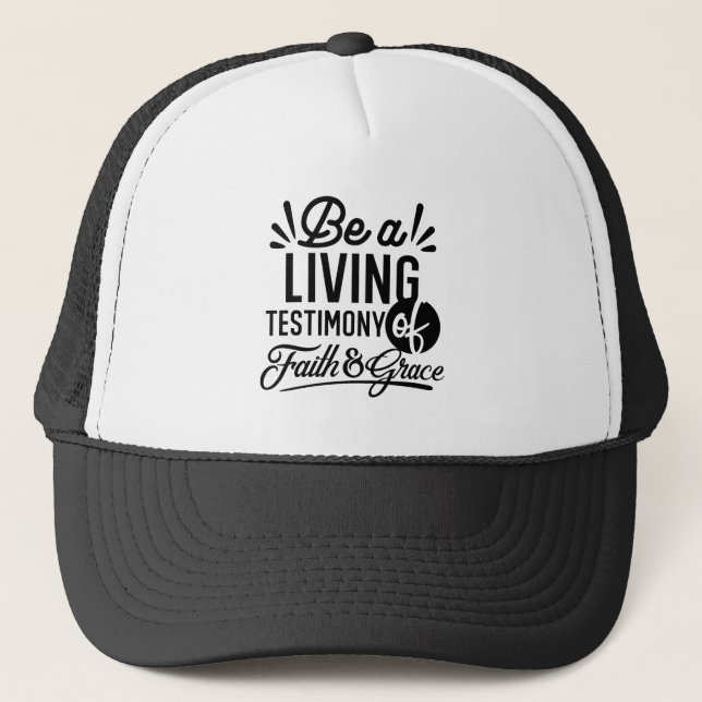 Casquette Living Testimony Bible Quote Christian Motivation (Devant)
