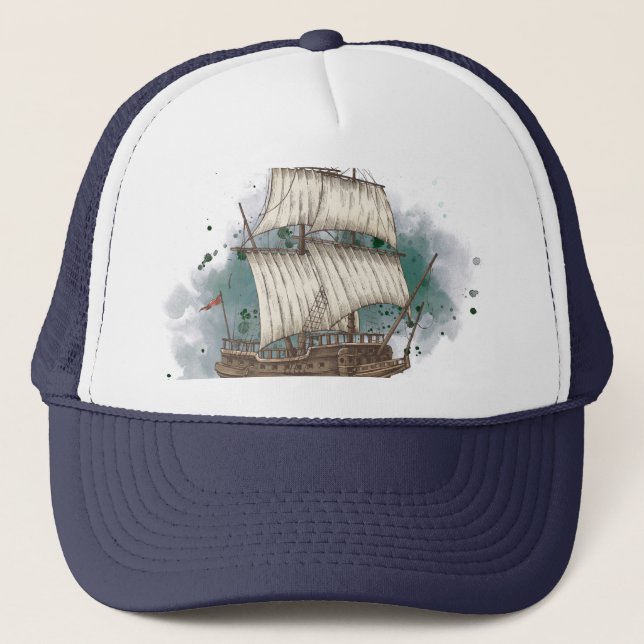 Casquette Livraison À Main Tirée Dans La Vague De Bow Sur L' (Devant)