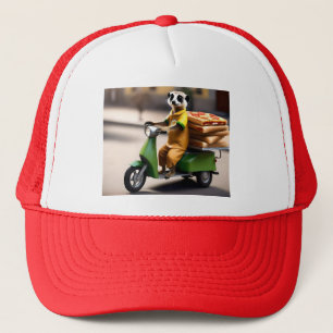 Casquette Livraison De Pizza Meerkat Sur Tuk Tuk,