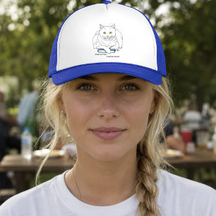 Casquette Livre de chat blanc drôle lisant humour violet