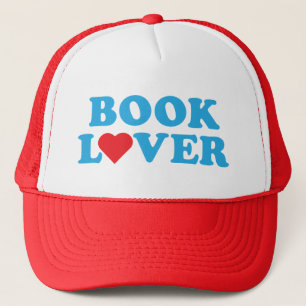 Casquette Livre Lover Texte bleu avec icône Coeur rouge