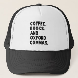 Casquette Livres À Café Et Oxford Commas Cool Enseignant Drô