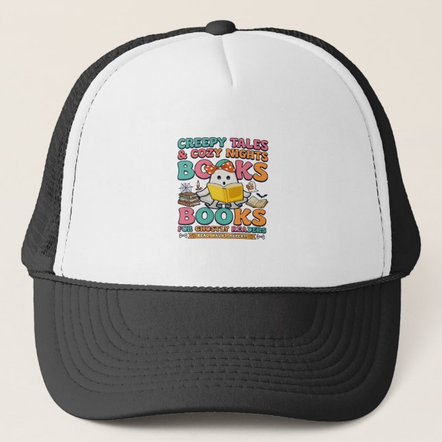 Casquette Livres Contes Effrayants Fantômes Lecture Toile D' (Devant)