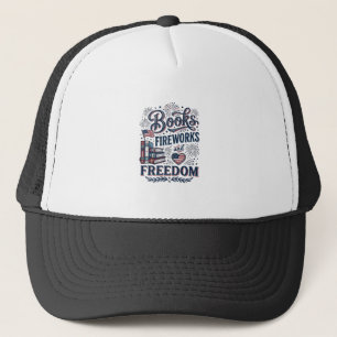 Casquette Livres Feux d'artifice et Liberté Lecteur Patrioti