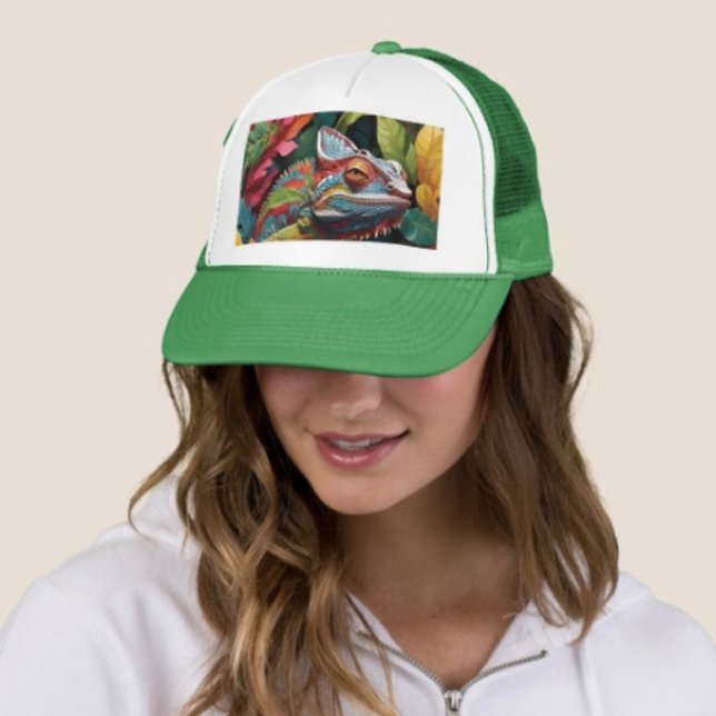 Casquette Lizard Leaves & Colour (Colourful Lizard Hat Adjust from 17" to 24" 100% polyester foam front 100% nylon mesh back. )
