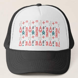 Casquette Llama Alpaga Animal Vert Corail Homs