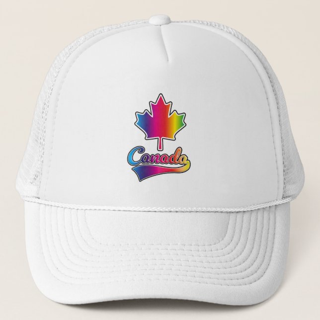 Casquette logo arc-en-ciel de la fierté du Canada (Devant)