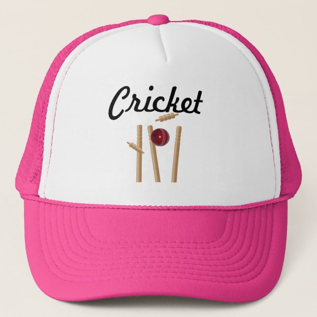Casquette Logo Balle de cricket et piquets, (Devant)