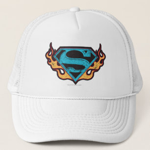 Casquette Logo bleu de Supergirl avec des flammes