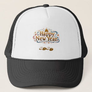 Casquette Logo « Bonne année » imprimé 2026 couleur blanc no