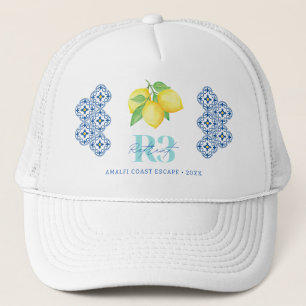 Casquette Logo de carreau méditerranéen au citron à l'aquare