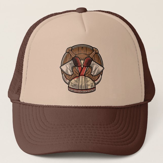 Casquette Logo de dessin animé de bouclier Viking (Devant)