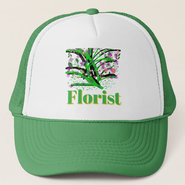 Casquette Logo de fleuriste vert (Devant)