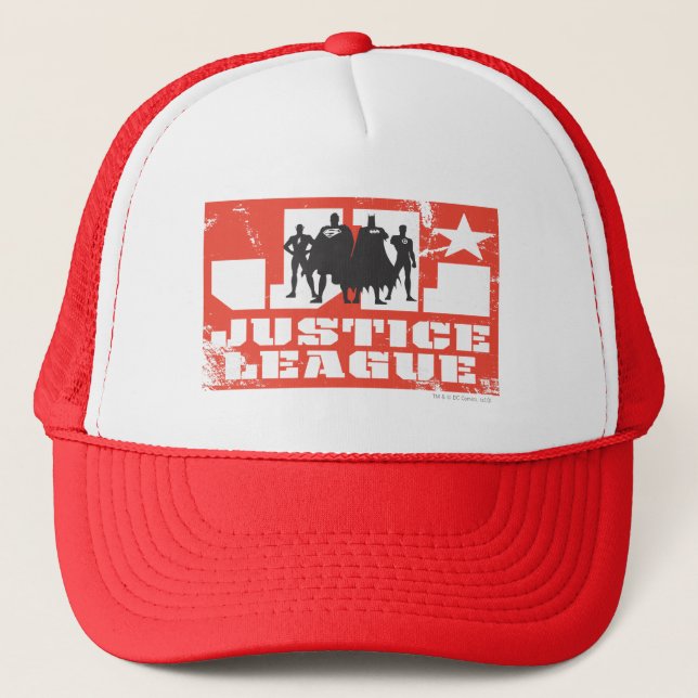 Casquette Logo de la Ligue de Justice et silhouettes de cara (Devant)
