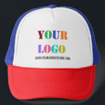 Casquette Logo de l'entreprise personnalisée et Modèle de Ca<br><div class="desc">Couleurs et polices personnalisées - Concevez vos propres Casquettes personnalisés avec votre entreprise Logo et texte Promotionnel Chapeau Trucker d'entreprise / Cadeau Casquette de baseball - Ajoutez votre logo / image ou code QR - Photo / et site Web ou nom / Information / Texte personnalisé / Plus - Redimensionnez...</div>