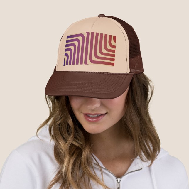 Casquette Logo de lignes personnalisées Tan imprimé et Acces (En situation)
