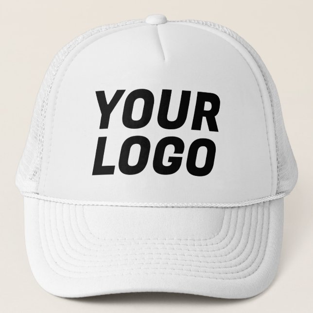 Casquette Logo d'entreprise PERSONNALISABLE Blanc & Noir (Devant)