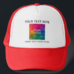Casquette Logo d'entreprise personnalisé Blanc Rouge Unisex<br><div class="desc">Custom Unisex Business Company Logo Personnel Employé En vrac Élégant Moderne Promotionnel Modèle Télécharger Ajouter Logo Homme & Femme Blanc et Rouge Baseball & Trucker Chapeau... </div>