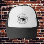 Casquette Logo d'entreprise personnalisé Employé Entreprise<br><div class="desc">N'hésitez pas à personnaliser et à customiser ce logo d'entreprise personnalisé employés employés entreprise chapeau camionneur noir. Les options de modification sont disponibles.</div>
