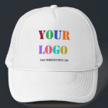 Casquette Logo d'entreprise personnalisé et Modèle de chapea<br><div class="desc">Concevez vos propres chapeaux de camion avec logo et texte personnalisés Affaires personnalisées Chapeau de camion personnalisées / Cadeau Casquette - Ajoutez votre logo / image - Photo ou QR Code et site Web ou nom - Texte / information personnalisés - Redimensionnez et déplacez les éléments avec l'outil de personnalisation....</div>