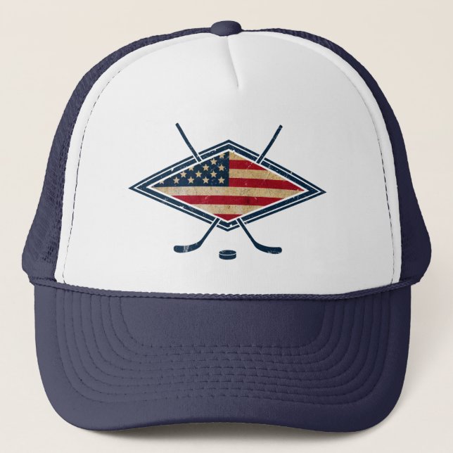 Casquette Logo du drapeau américain de hockey (Devant)