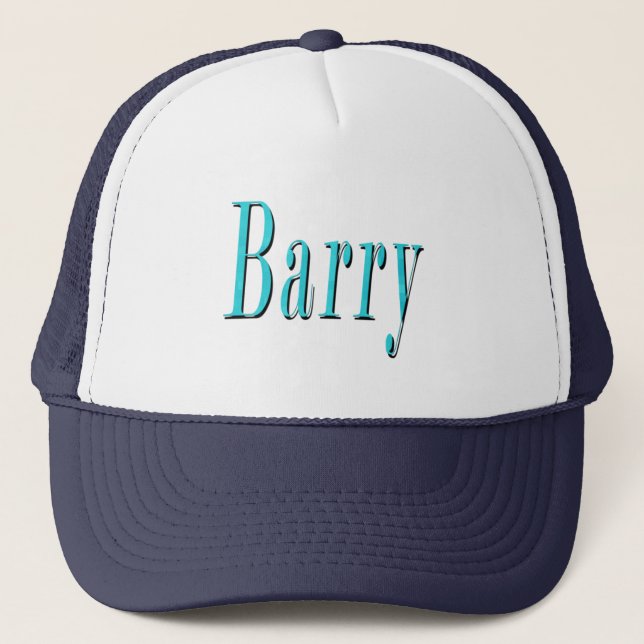 Casquette Logo du nom Barry bleu, (Devant)