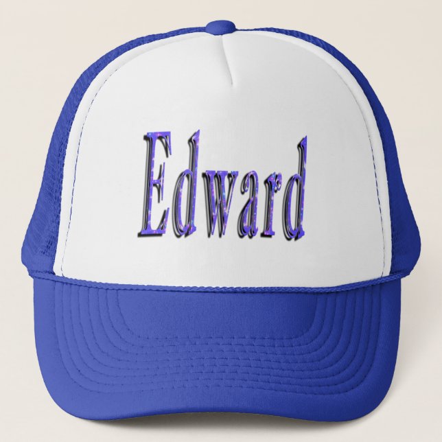 Casquette Logo du nom d'Edward bleu, (Devant)
