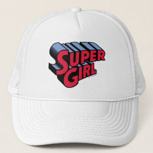 Casquette Logo du nom empilé de la superfille rouge et bleue