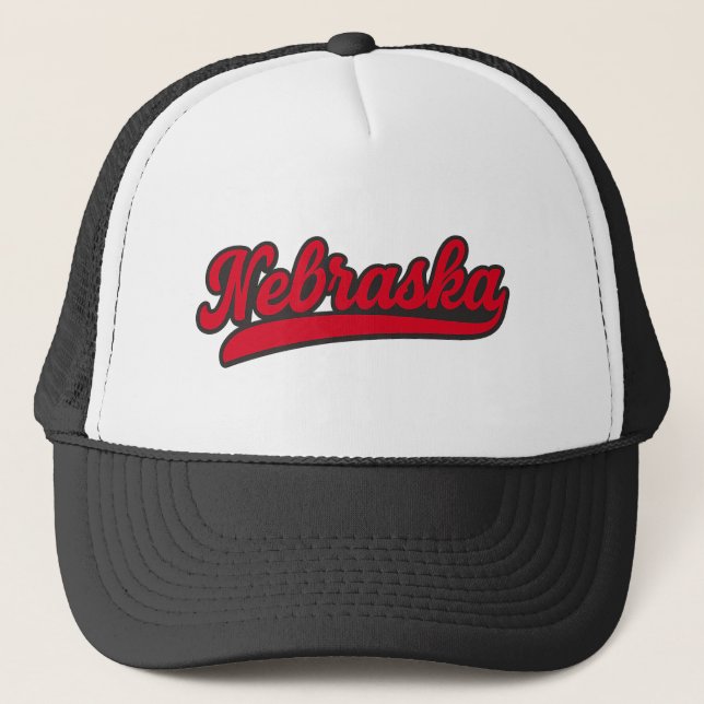Casquette Logo du script Nebraska | Pride rétro Red State (Devant)