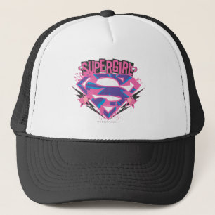 Casquette Logo grunge rose et pourpre de Supergirl