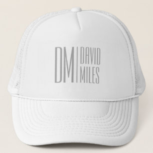 Casquette Logo minimaliste et moderne gris avec initiales et