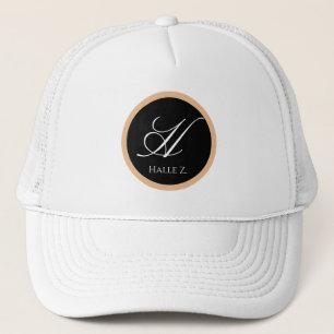 Casquette Logo personnalisé avec initiale et nom en noir et 