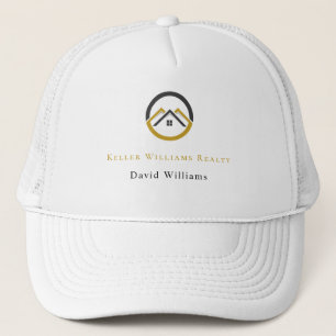 Casquette Logo personnalisé blanc et or pour l'immobilier mo