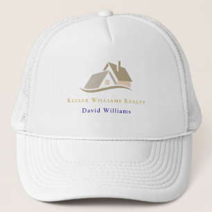 Casquette Logo personnalisé blanc et or pour l'immobilier mo