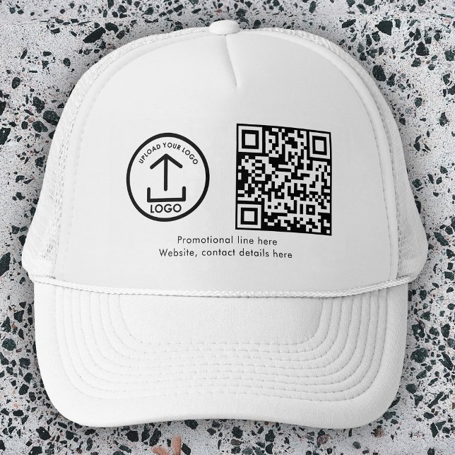 Casquette Logo professionnel simple et moderne Code QR (Simple Modern Professional Business Logo QR Code Trucker Hat)