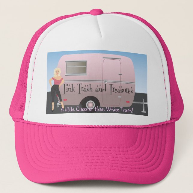 Casquette Logo rose de déchets et de trésors (Devant)