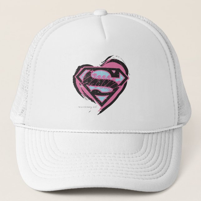 Casquette Logo rose Supergirl dans le coeur (Devant)