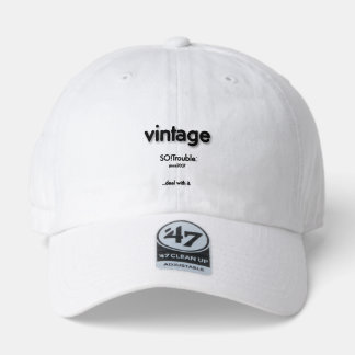 Casquette logo SO!Trouble vintage noir sur blanc