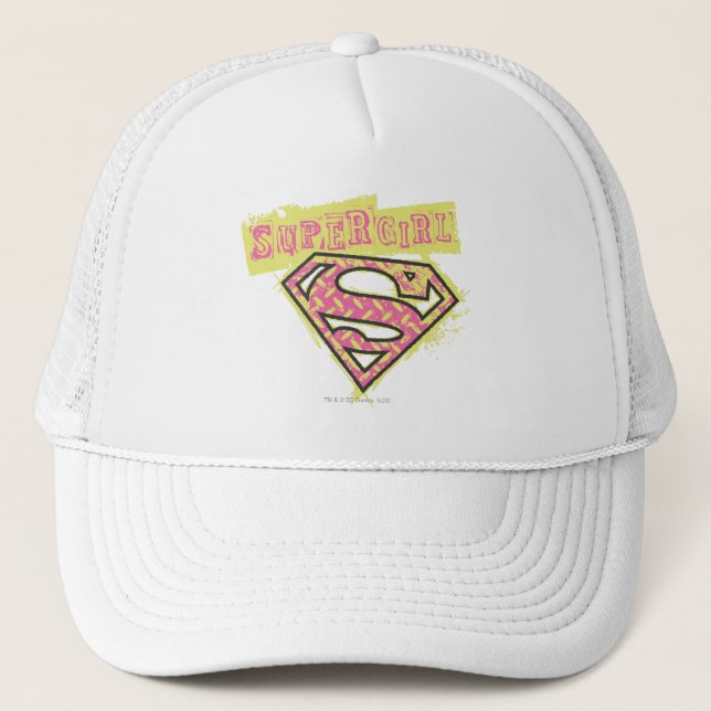 Casquette Logo Supergirl Grunge Rose (Devant)