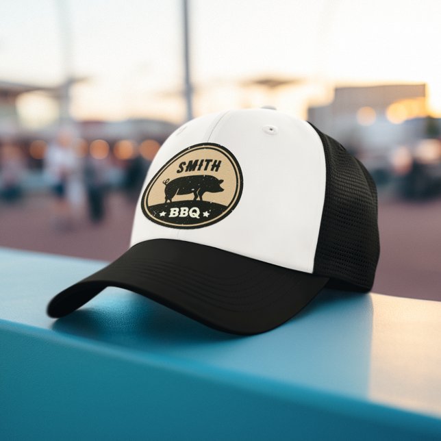Casquette Logo vintage BBQ Black Tan Pig Perdu (Créateur téléchargé)