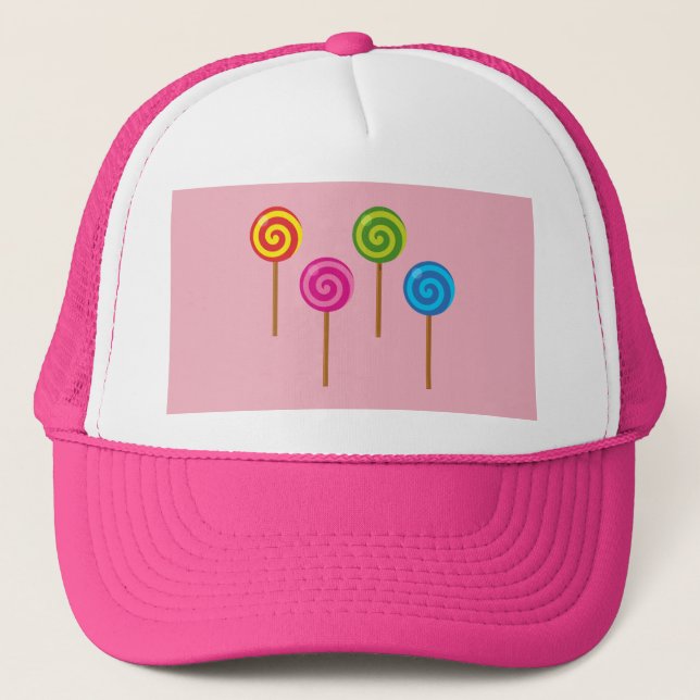 Casquette Lollipops colorés spiraux agités (Devant)