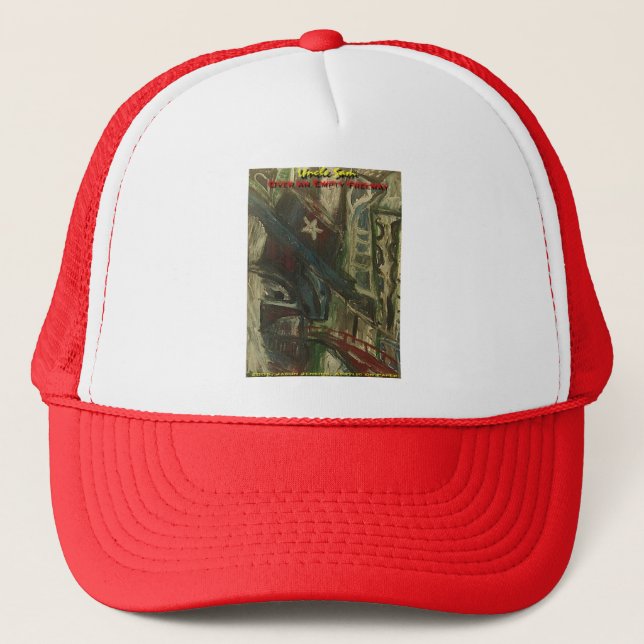 Casquette l'oncle sam au-dessus d'une autoroute déserte (Devant)