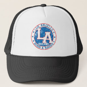 Casquette Los Angeles soutenue et a soulevé blanc et bleu