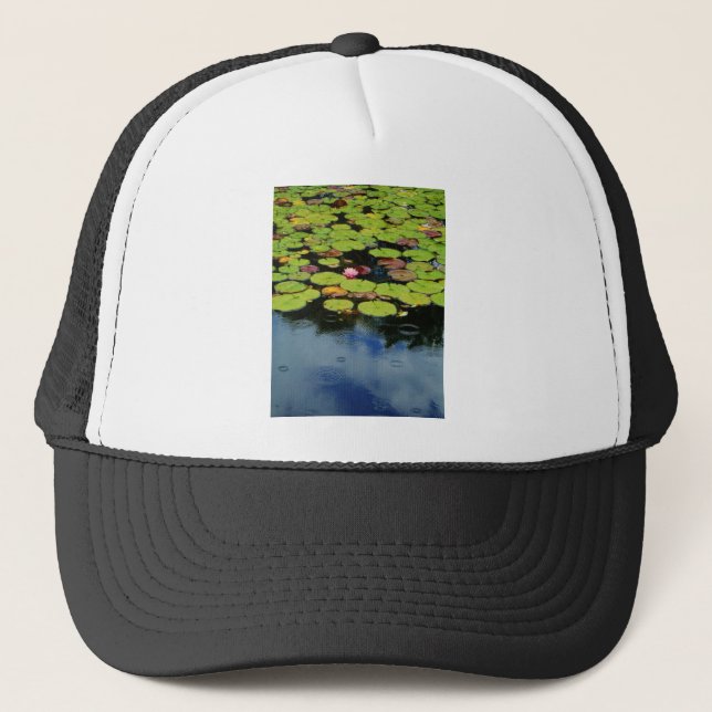 Casquette Lotus rose en pluie (Devant)