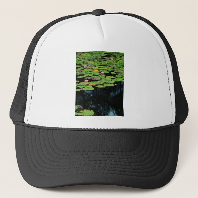 Casquette lotus rose noir (Devant)